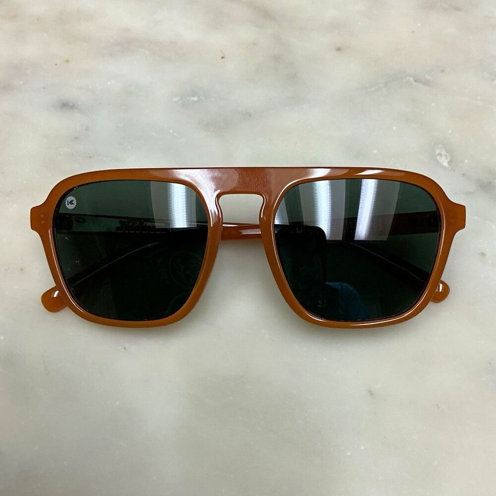 Knockaround Pacific Palisades Square Brown Frame Green Polarized
